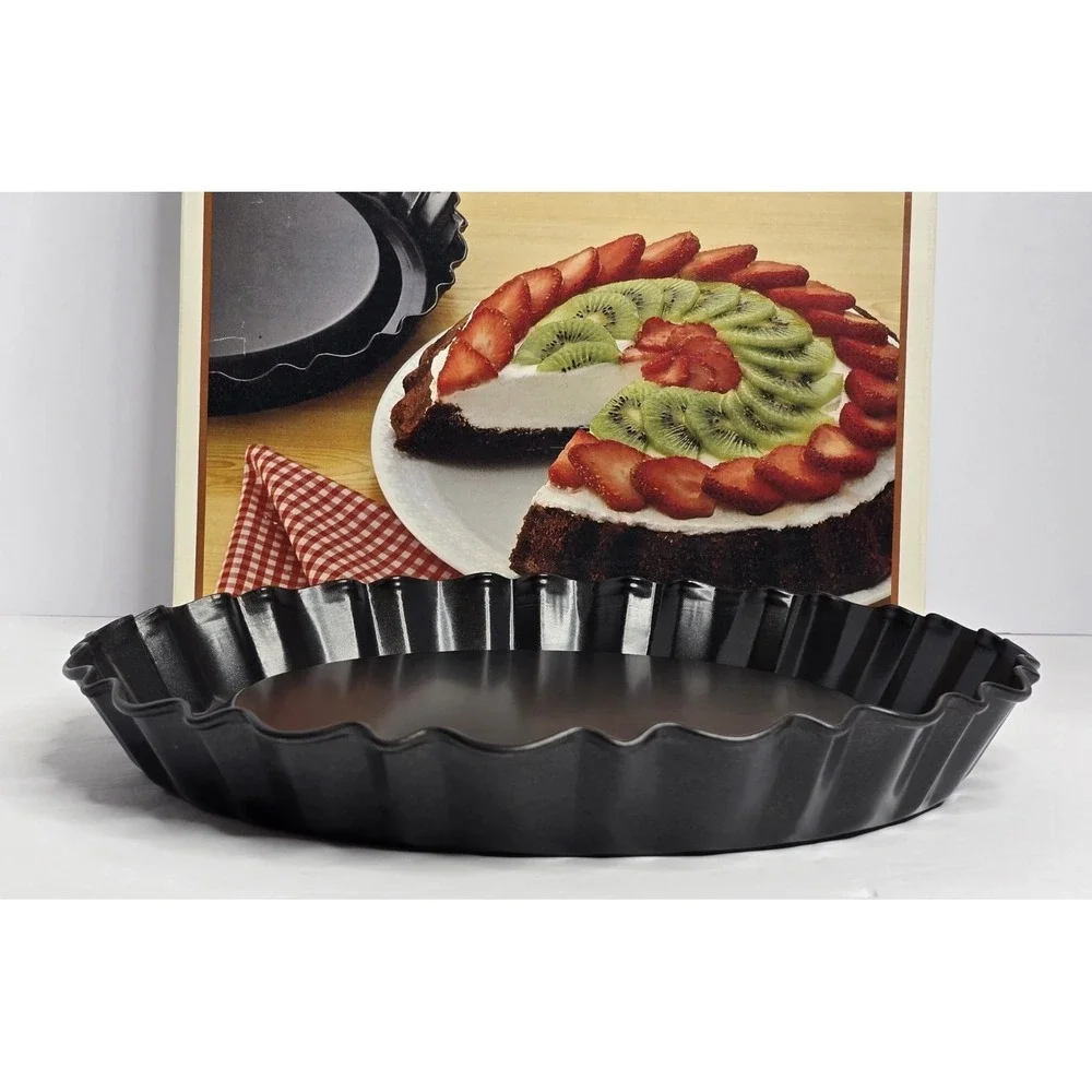 Vintage Roshco Bakers Advantage Commercial Quality Non-Stick‎ Steel FLAN PAN NEW